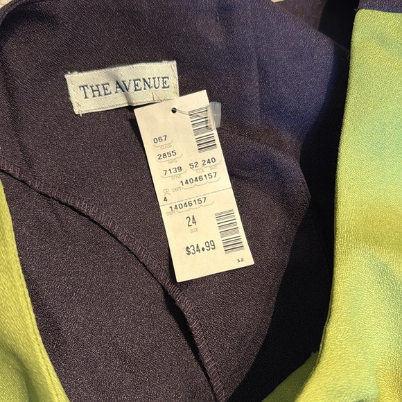 NWT The Avenue 3 tone Green and Blue Tank Top Size 24 - Picture 6 of 6